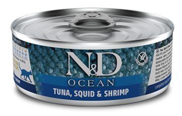 N&D Ocean Tuna, Squid & Shrimp for Cat (банка)