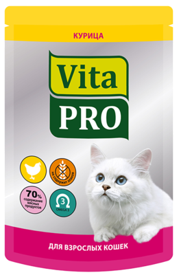 Vita Pro для Взрослых Кошек Курица (пауч)