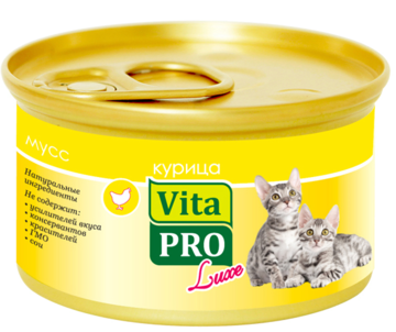 Vita Pro Luxe для Котят Мусс Курица (банка)