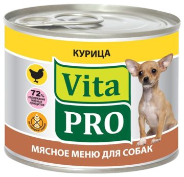 Vita Pro Мясное Меню для Взрослых Собак Курица (банка)