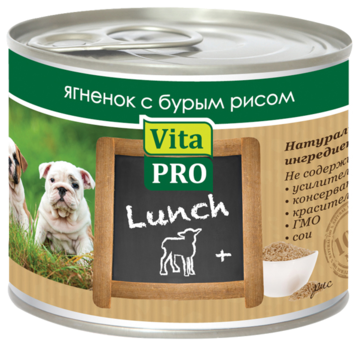 Vita Pro Lunch Ягнёнок с Бурым Рисом для Щенков (банка)