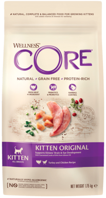 Wellness Core Grain Free Kitten Turkey with Chicken Recipe