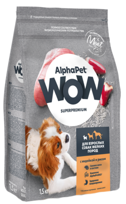 AlphaPet WOW для Взрослых Собак Мелких Пород с Индейкой и Рисом