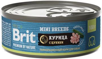 Brit Premium by Nature Mini Breeds Курица с Цукини (банка)
