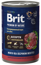 Brit Premium by Nature Консервированный Корм для Собак Ассорти с Потрошками (банка)