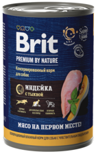 Brit Premium by Nature Консервированный Корм для Собак Индейка с Тыквой (банка)