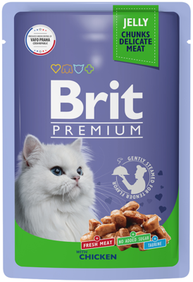 Brit Premium with Chicken (в желе, пауч)
