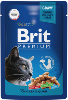 Brit Premium with Chicken & Quail  (в соусе, пауч)