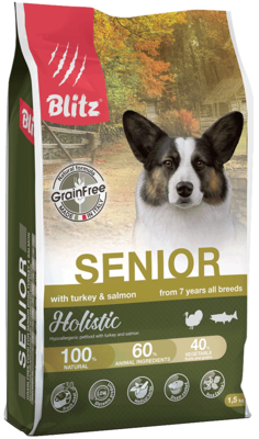 Blitz Holistic Senior with Turkey & Salmon From 7 Years All Breeds