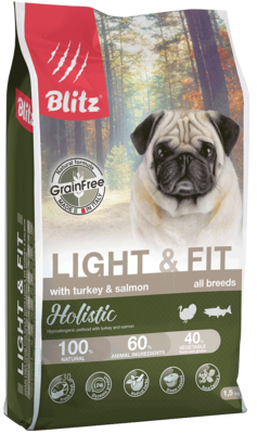 Blitz Holistic Light & Fit with Turkey & Salmon All Breeds
