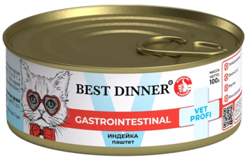 Best Dinner Exclusive Vet Profi Индейка Gastro Intestinal (паштет, банка)