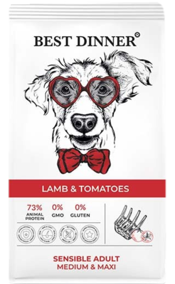 Best Dinner Lamb & Tomatoes Sensible Adult Medium & Maxi