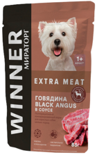 Winner Extra Meat Говядина Black Angus в Соусе для Взрослых Собак Мелких Пород (пауч)