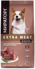 Мираторг Extra Meat для Взрослых Собак Средних Пород с Говядиной Black Angus