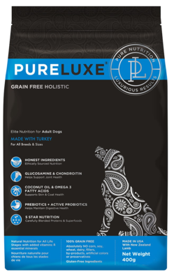 PureLuxe Elite Nutrition for Adult Dogs Made with Turkey for All Breeds & Sizes