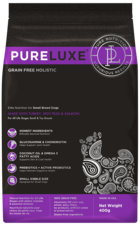 PureLuxe Elite Nutrition for Small Breed Dogs Made with Turkey, Split Peas & Salmon for All Life Stages Small & Toy Breeds