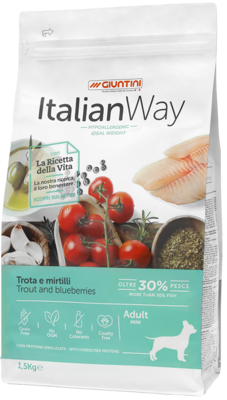 Italian Way Hypoallergenic Ideal Weight Trout and Blueberries Adult Mini