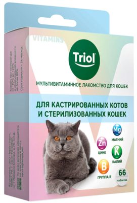 Triol Мультивитаминное лакомство для кошек "Для кастрированных котов и стерилизованных кошек"