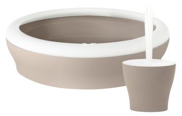 United Pets туалет-лоток "Vicci-Cat" с совком+подставкой в комплекте, 53х40х16/13х10х26 см, серо-коричневый