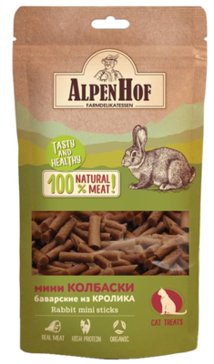 AlpenHof Мини Колбаски Баварские из Кролика для Кошек