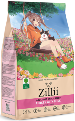 Zillii Adult Dog Small Breed Turkey with Duck Hypoallergenic