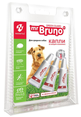 Mr.Bruno Капли от клещей и насекомых для средних собак