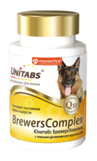Unitabs BrewersComplex для кожи и шерсти для крупных собак, 100 таб.