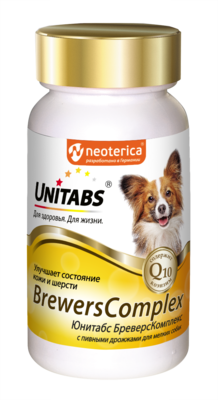 Unitabs BrewersComplex для кожи и шерсти для мелких собак, 100 таб.