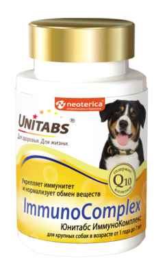 Unitabs ImmunoComplex для крупных собак для иммунитета, 100 таб.