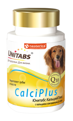 Unitabs CalciPlus для собак для зубов и костей, 100 таб.