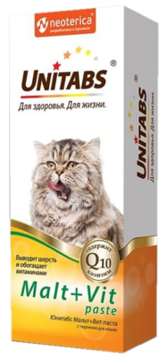 Unitabs Malt+Vit паста с таурином для кошек