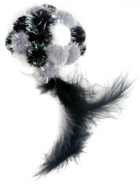 Petpark игрушка для кошек Мяч Пон-Пон с перьями 24 см серый