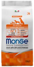 Monge Speciality Line All Breeds Puppy and Junior Monoprotein Duck with Rice and Potatoes