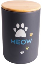 Mr.Kranch Бокс керамический для хранения корма для кошек MEOW черный
