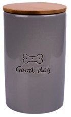Mr.Kranch Бокс керамический для хранения корма для собак GOOD DOG серый