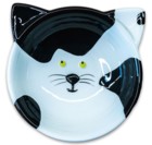 Mr.Kranch Миска керамическая для кошек Мордочка кошки черно-белая