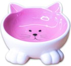 Mr.Kranch Миска керамическая Мордочка кошки на ножках розовая