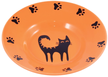 Mr.Kranch Миска керамическая блюдце для кошек оранжевая