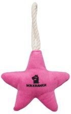 Mr.Kranch Игрушка для собак мелких и средних пород Звездочка с канатом и пищалкой, нежно-розовая