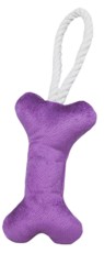 Mr.Kranch Игрушка для собак мелких и средних пород Косточка с канатом, фиолетовая