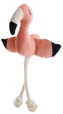 Mr.Kranch Игрушка для собак мелких и средних пород Фламинго с канатом и пищалкой, персиковый