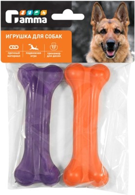 Gamma Игрушка для собак из резины "Кость литая №2", (уп.2шт)