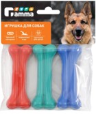 Gamma Игрушка для собак из резины "Кость литая №1", (уп.3шт)