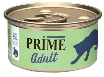 PRIME Adult для кошек тунец с кальмаром (банка)