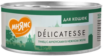 Мнямс Delicatesse Тунец с Анчоусом в Нежном Желе (банка)