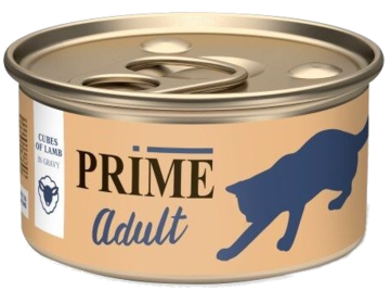 PRIME Adult для кошек ягненок кусочки (в соусе, банка)