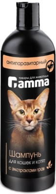Gamma Антипаразитарный Шампунь для Кошек и Котят с Экстрактом Трав