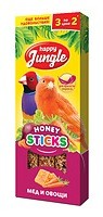 happy jungle Honey Sticks для Яркости Окраса Мёд и Овощи для Канареек и Экзотических Птиц