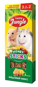 happy jungle Honey Sticks Медовый Микс для Мелких Грызунов