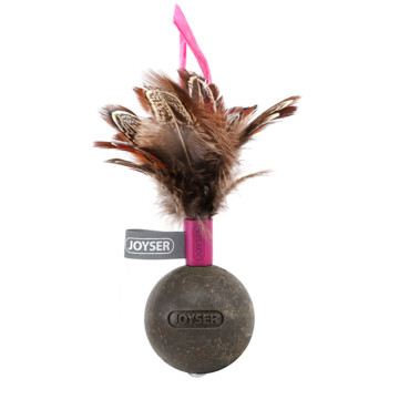 Joyser Игрушка для кошек Catnip Ball Мячик из спрессованной кошачьей мяты с перьями розовый